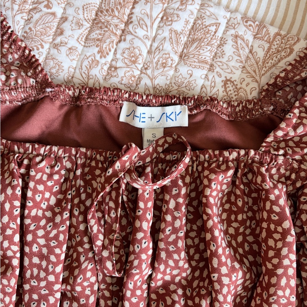 Pinkblush Maternity Dress - Rust Red - Small - Picture 2 of 5